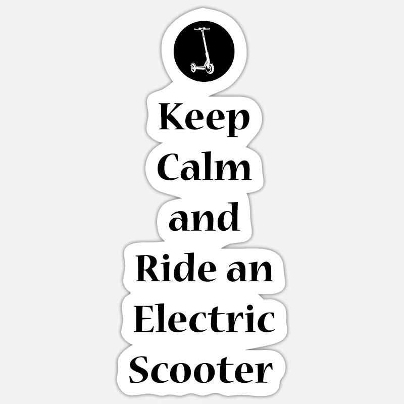 E-Scooter E-Roller Scooter - Sticker Größe S (10 x 10 cm) - Mattweiß