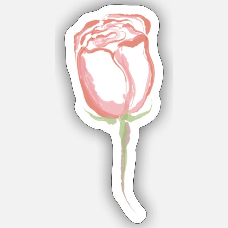 Merch Rose dorée Sticker taille S (10 x 10 cm)