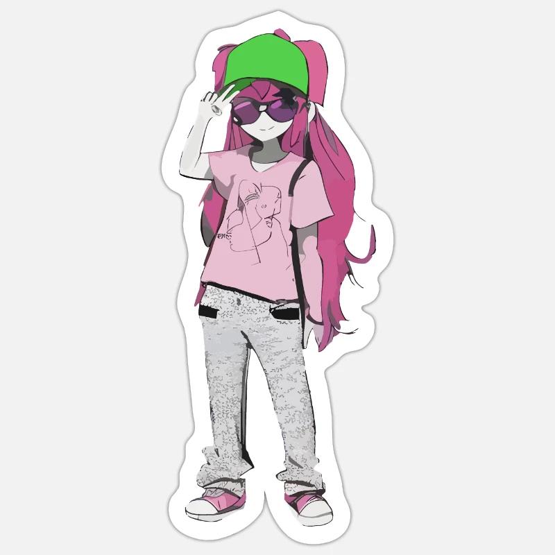Fille - Sticker taille S (10 x 10 cm) - blanc mat