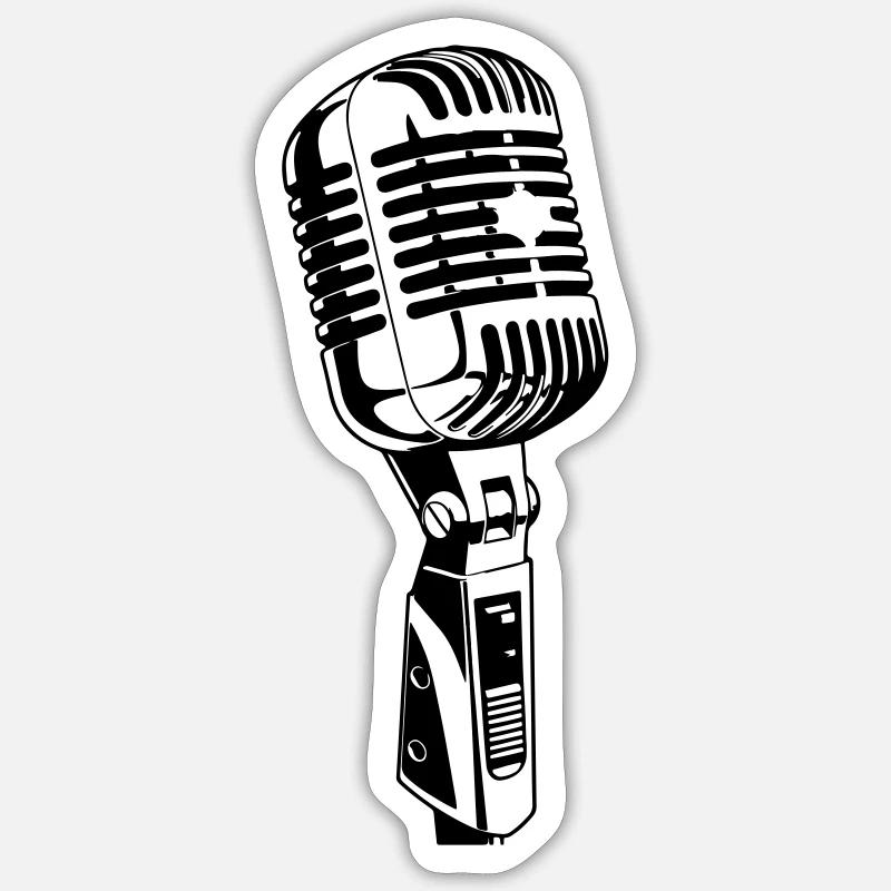 Microphone Icon Musician Sticker size S (10 x 10 cm)