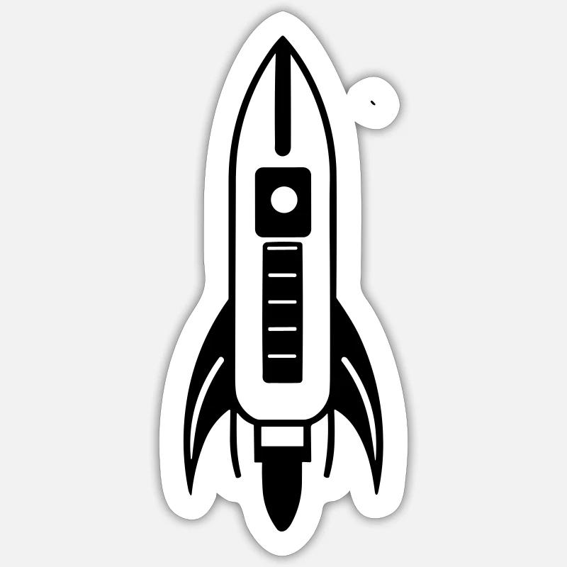 Rakete - Sticker Größe S (10 x 10 cm) - Mattweiß