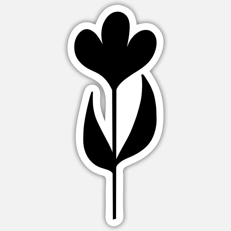 Abstrakte Blume - Sticker Größe S (10 x 10 cm) - Mattweiß