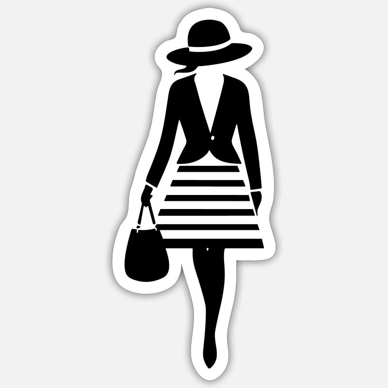 Classy Lady - Sticker size S (10 x 10 cm) - white matte