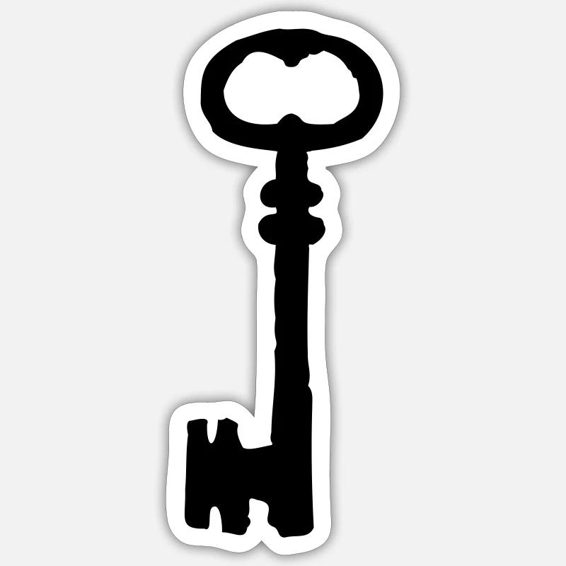 Clé antique - Sticker taille S (10 x 10 cm) - blanc mat