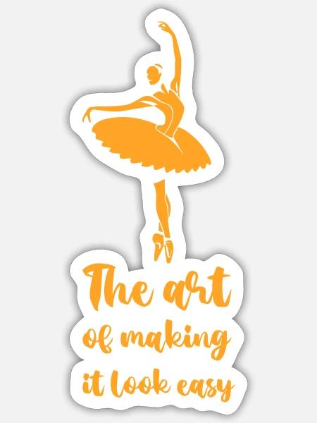 Balleta Prima Ballerina Zitat - Sticker Größe S (10 x 10 cm) - Mattweiß