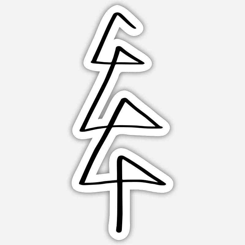 Tree Line Art - Minimalist Sticker size S (10 x 10 cm)