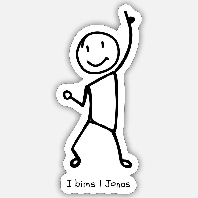 jonas - Sticker Größe S (10 x 10 cm) - Mattweiß