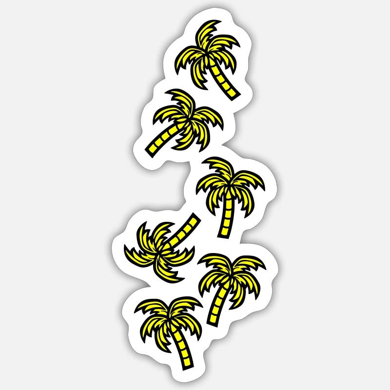 Vacances à Palm Tree - Sticker taille S (10 x 10 cm) - blanc mat