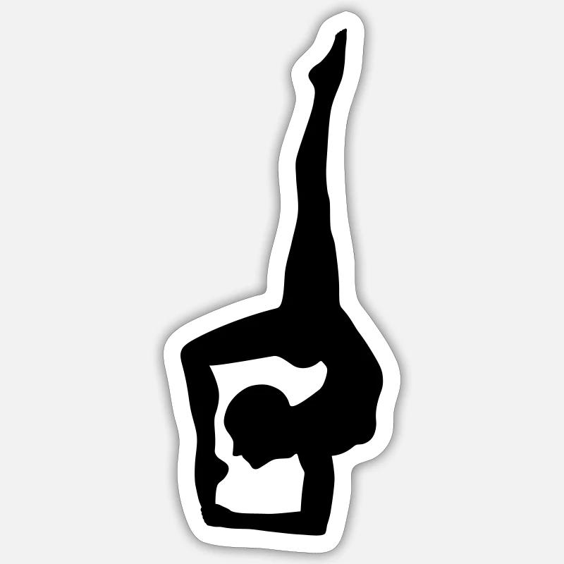 Dynamic yoga silhouette Sticker size S (10 x 10 cm)