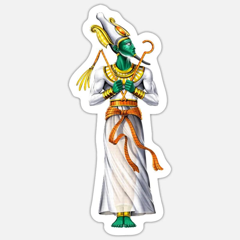 Dieu égyptien Osiris - Sticker taille S (10 x 10 cm) - blanc mat