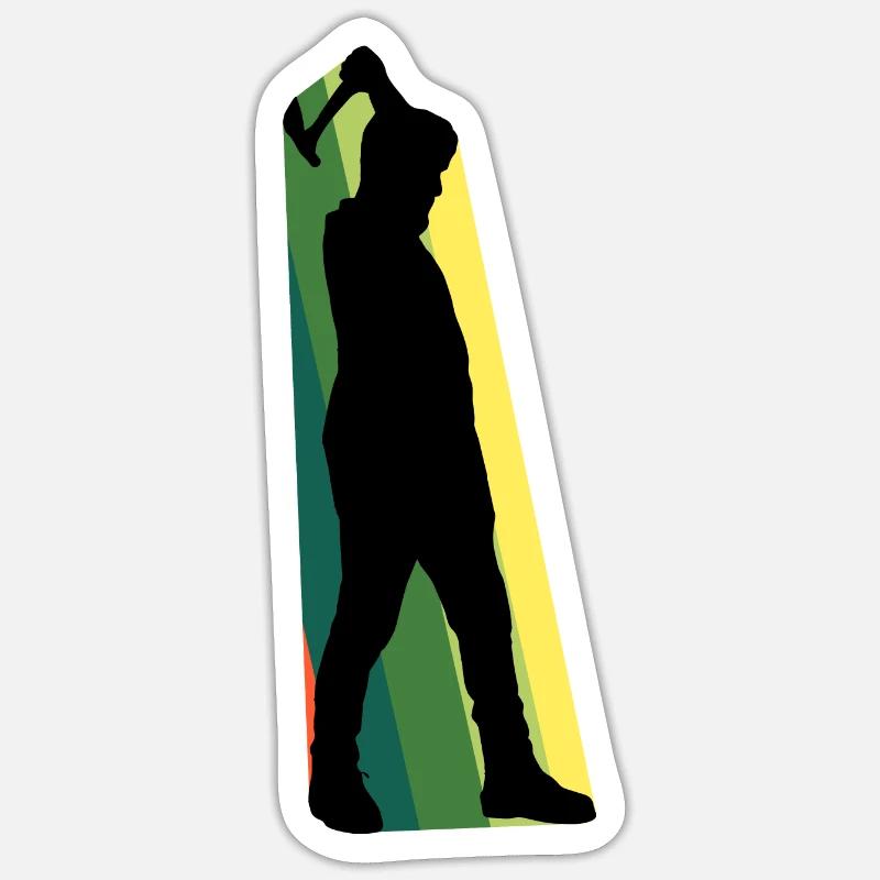 Doppelaxt Axt - Sticker Größe S (10 x 10 cm) - Mattweiß