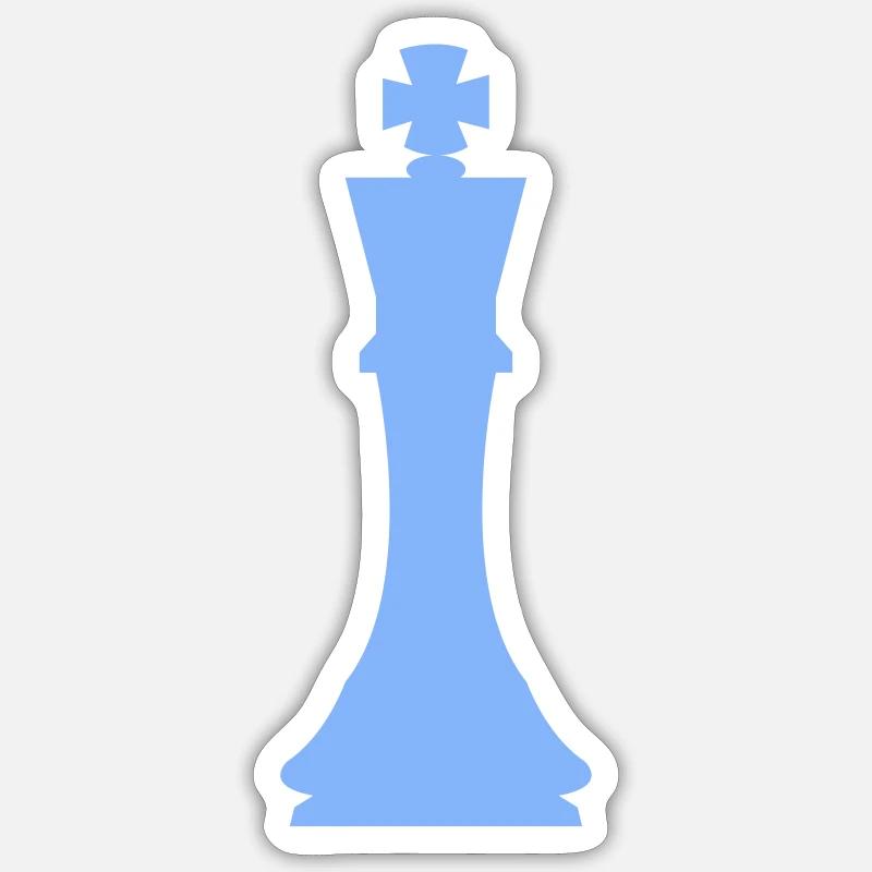 Roi des échecs - Sticker taille S (10 x 10 cm) - blanc mat