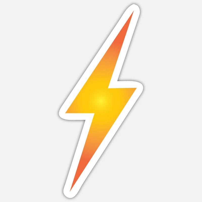 Yellow gradient lightning bolt - Sticker size S (10 x 10 cm) - white matte