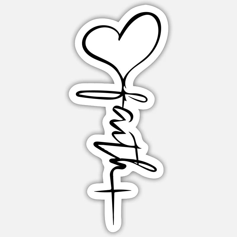 Glaube - Sticker Größe S (10 x 10 cm) - Mattweiß