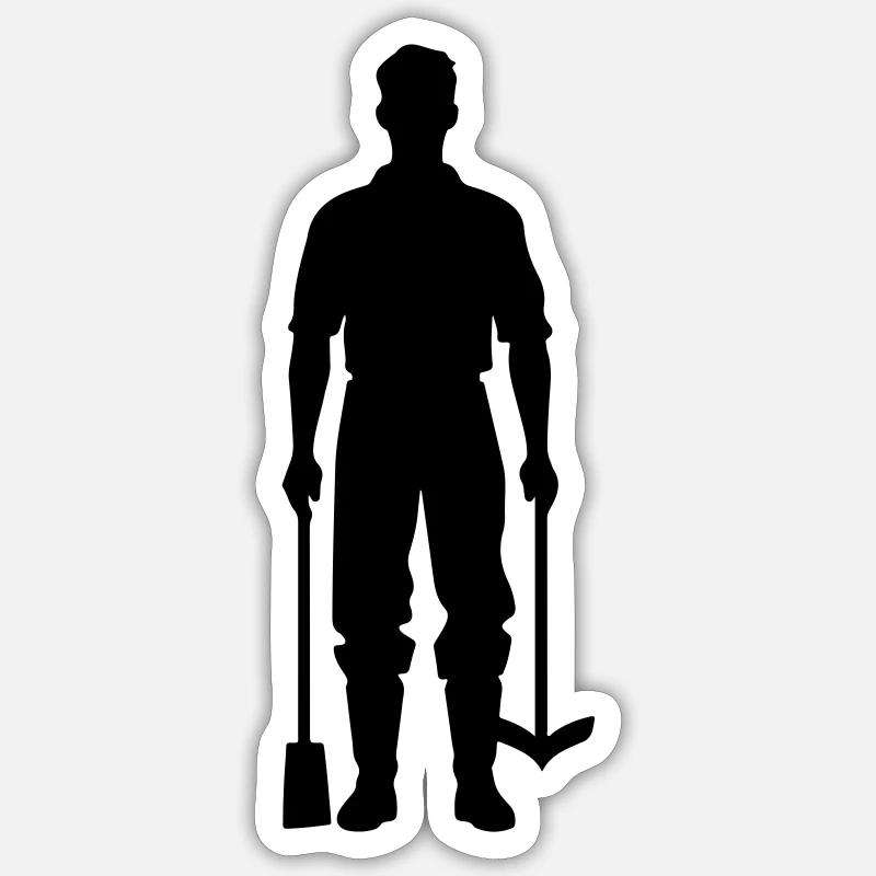 Bauer Silhouette Symbol - Sticker Größe S (10 x 10 cm) - Mattweiß