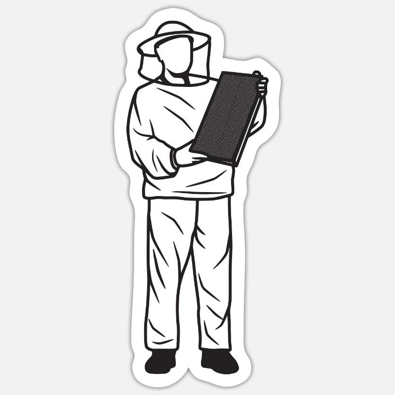 Beekeeper - Sticker size S (10 x 10 cm) - white matte