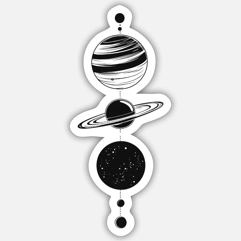 Planetary - Sticker Größe S (10 x 10 cm) - Mattweiß