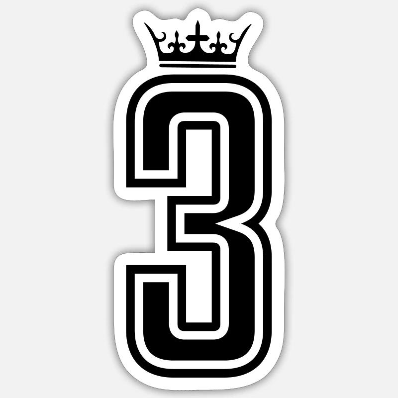 3 couronnes - Sticker taille S (10 x 10 cm) - blanc mat