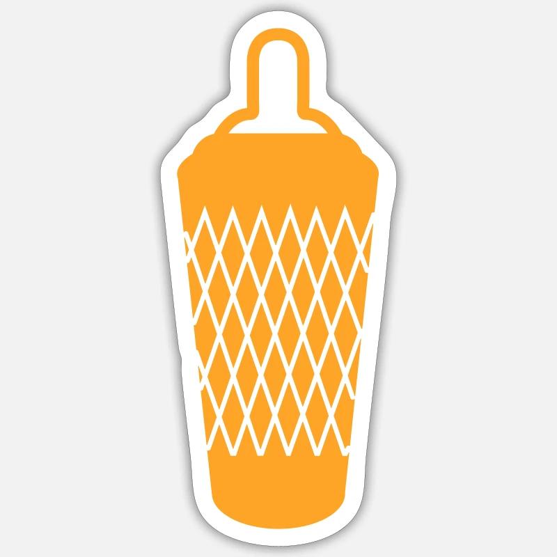 Gerippte Babyflasche – Frankfurter Geripptes - Sticker Größe S (10 x 10 cm) - Mattweiß