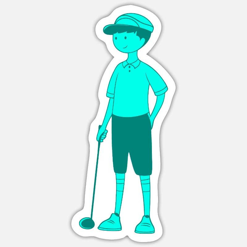 golfer golfschläger - Sticker Größe S (10 x 10 cm) - Mattweiß