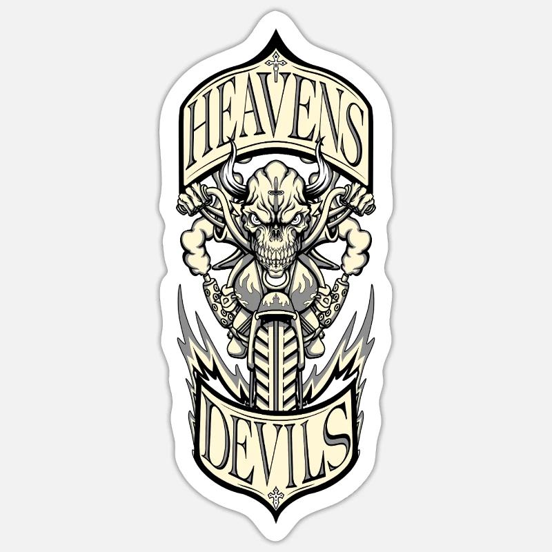 Heavens Devils - Sticker taille S (10 x 10 cm) - blanc mat