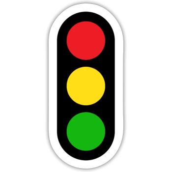 Traffic light driver's license driving school - Sticker size S (10 x 10 cm) - white matte - Front