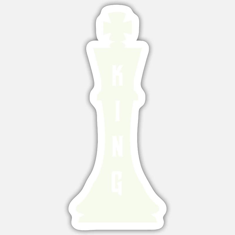 Chess piece king - Sticker size S (10 x 10 cm) - white matte