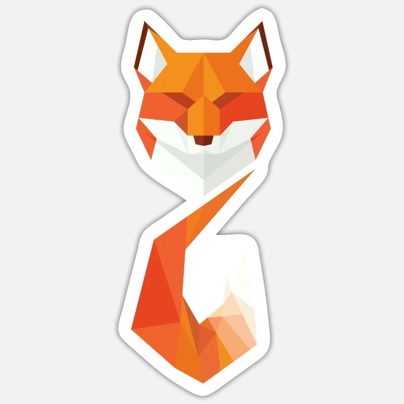 Modern Geometric Fox - Sticker size S (10 x 10 cm) - white matte