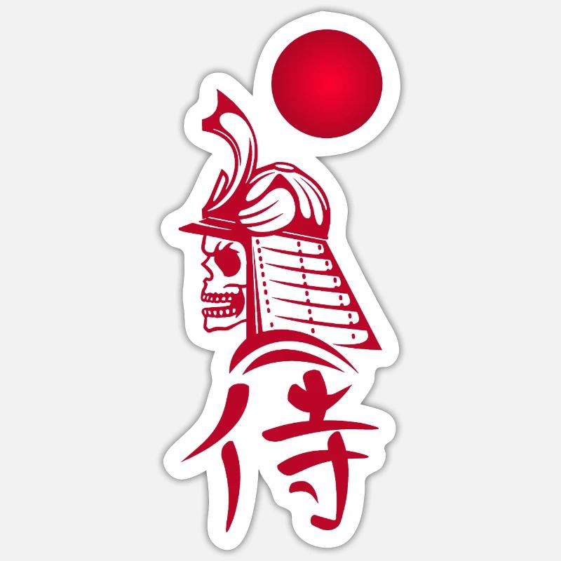 Phantom Samurai and Red Sun - Sticker size S (10 x 10 cm) - white matte