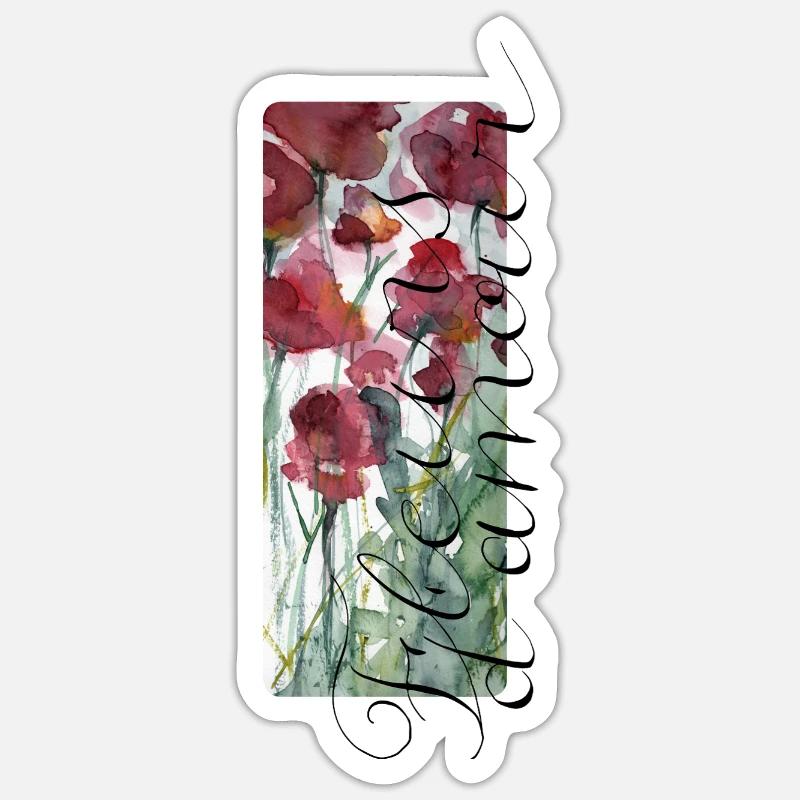 Saint-Valentin / Amour / Fleurs / Fleurs_d_amour - Sticker taille S (10 x 10 cm) - blanc mat