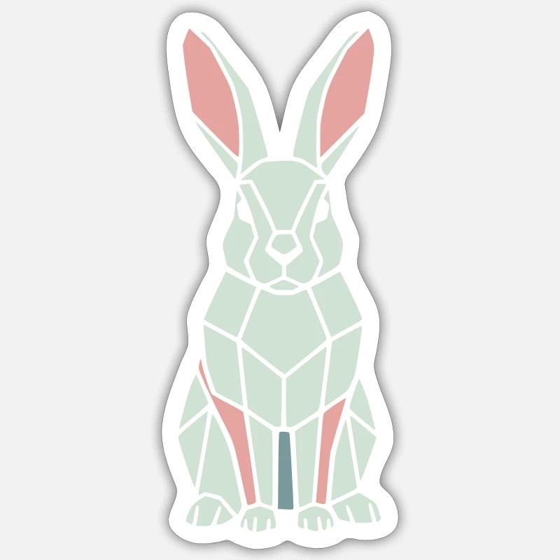 Geometrischer Hase Low Poly Modern - Sticker Größe S (10 x 10 cm) - Mattweiß