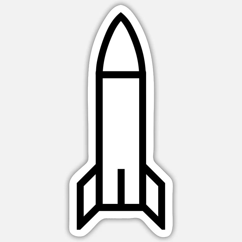 missile - Sticker taille S (10 x 10 cm) - blanc mat
