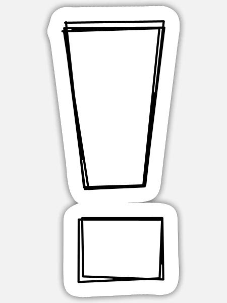 Ausrufezeichen handgezeichnet - Sticker Größe S (10 x 10 cm) - Mattweiß