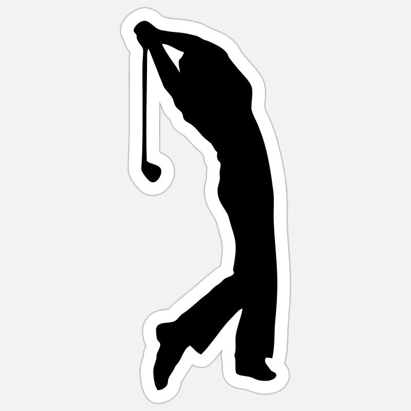 Golfer - Sticker Größe S (10 x 10 cm) - Mattweiß