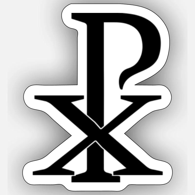 Christusmonogramm - Sticker Größe S (10 x 10 cm) - Mattweiß