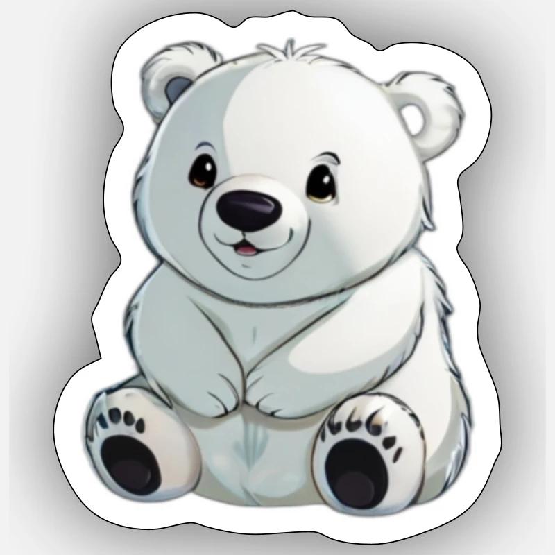 Comic Eisbär Sticker Größe S (10 x 10 cm)