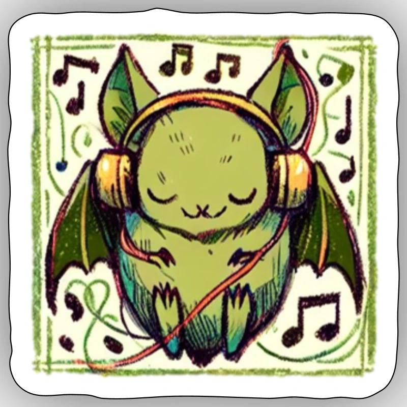one bat - Sticker Größe S (10 x 10 cm) - Mattweiß