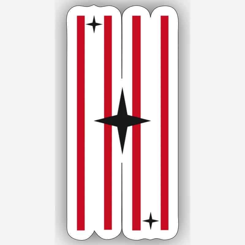 Red lightStar - Sticker Größe S (10 x 10 cm) - Mattweiß