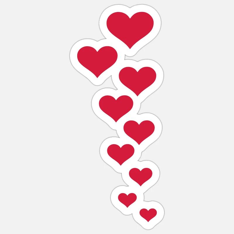 Herzen - Sticker Größe S (10 x 10 cm) - Mattweiß
