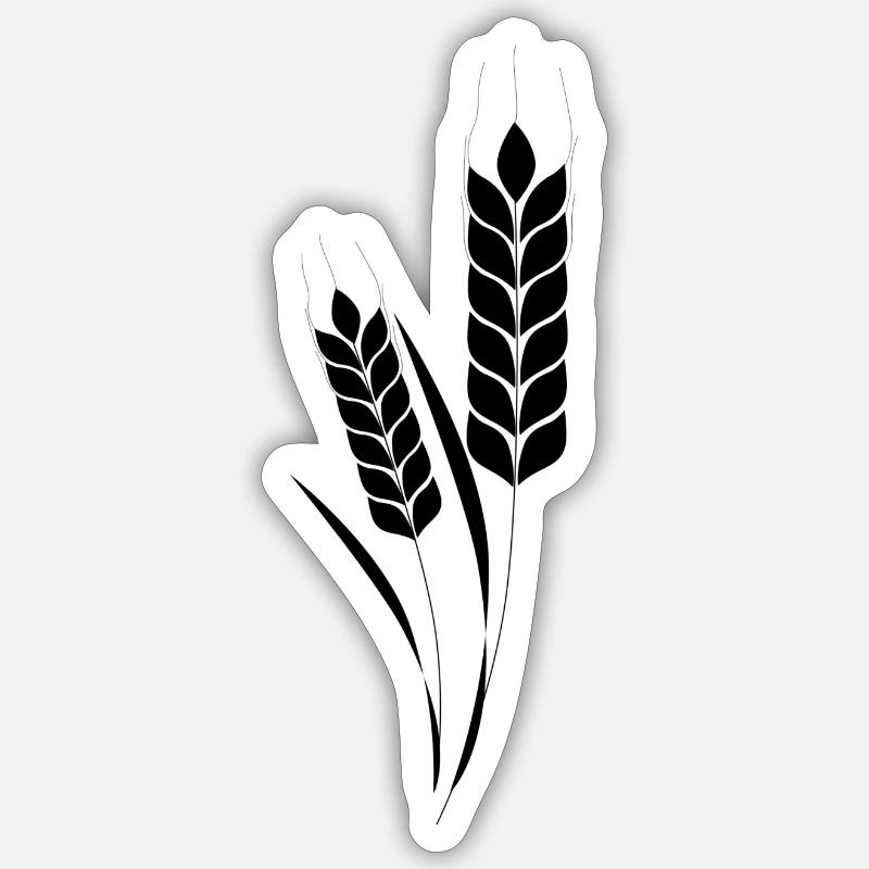 getreide corn cereal wheat weizen veggie gemuese v Sticker Größe S (10 x 10 cm)