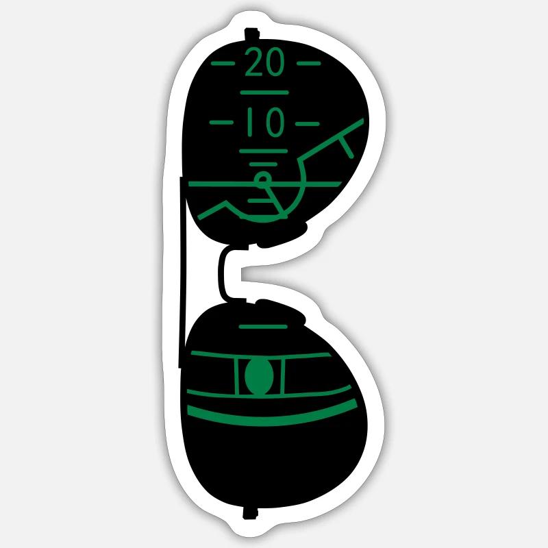 pilot glasses - Sticker size S (10 x 10 cm) - white matte