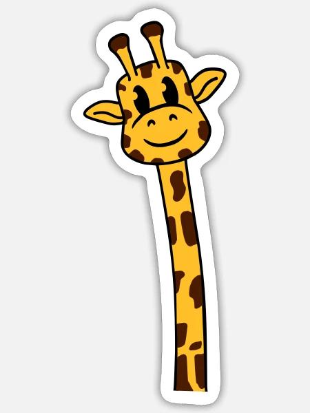 Lustige langer Hals Giraffe Coole Niedliche Tiere - Sticker størrelse S (10 x 10 cm) - mat hvid