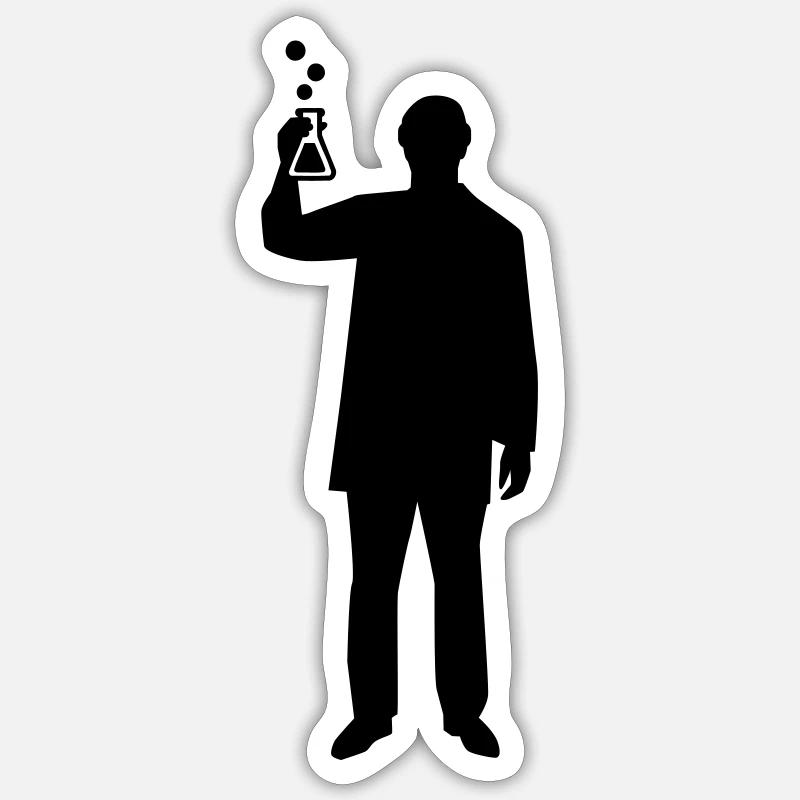 Chimiste - Sticker taille S (10 x 10 cm) - blanc mat