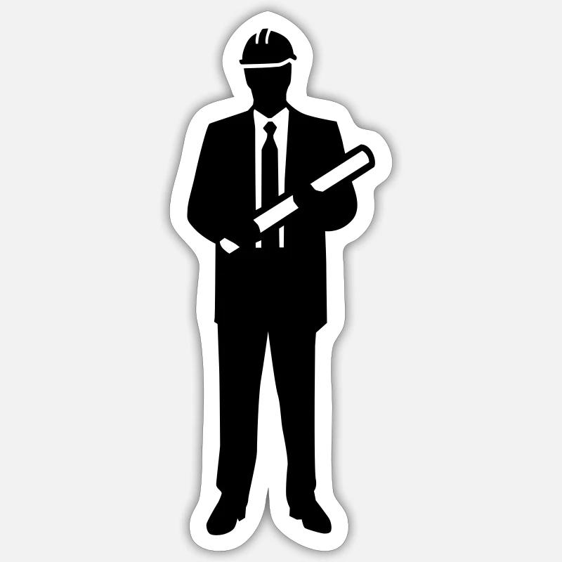 Ingénieur - Sticker taille S (10 x 10 cm) - blanc mat