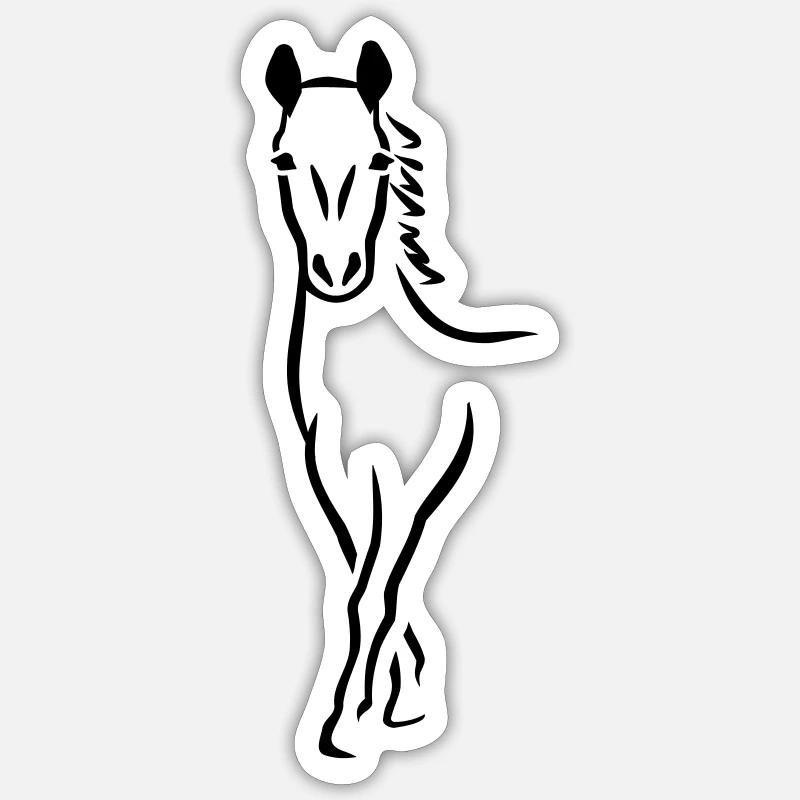 Pferd - Sticker Größe S (10 x 10 cm) - Mattweiß