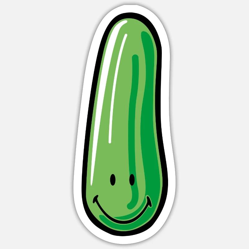Smiley Cucumber - Sticker taille S (10 x 10 cm) - blanc mat