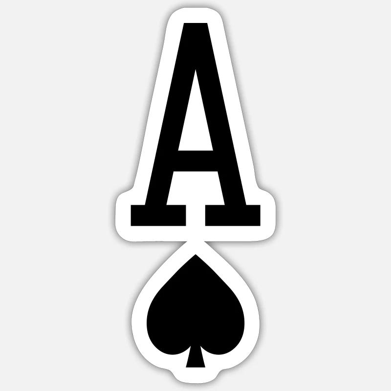 As de pique - Sticker taille S (10 x 10 cm) - blanc mat