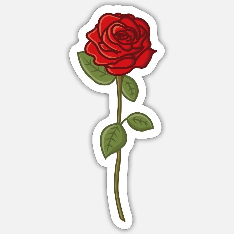 Rose - Sticker taille S (10 x 10 cm) - blanc mat