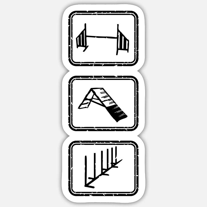 icônes d'agilité verticales - Sticker taille S (10 x 10 cm) - blanc mat