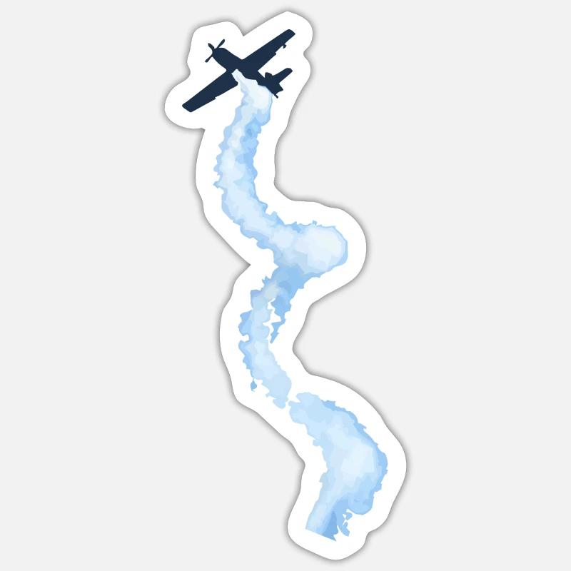 Motorflieger Motorflugzeug Pilot Kunstflug - Sticker Größe S (10 x 10 cm) - Mattweiß